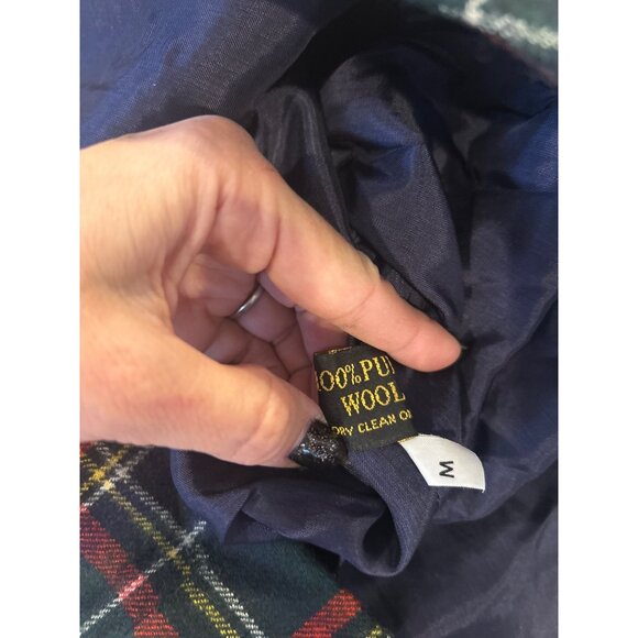 Vintage Women's M Wool Plaid Ugly Christmas Vest Bear Bow Retro - Picture 11 of 11